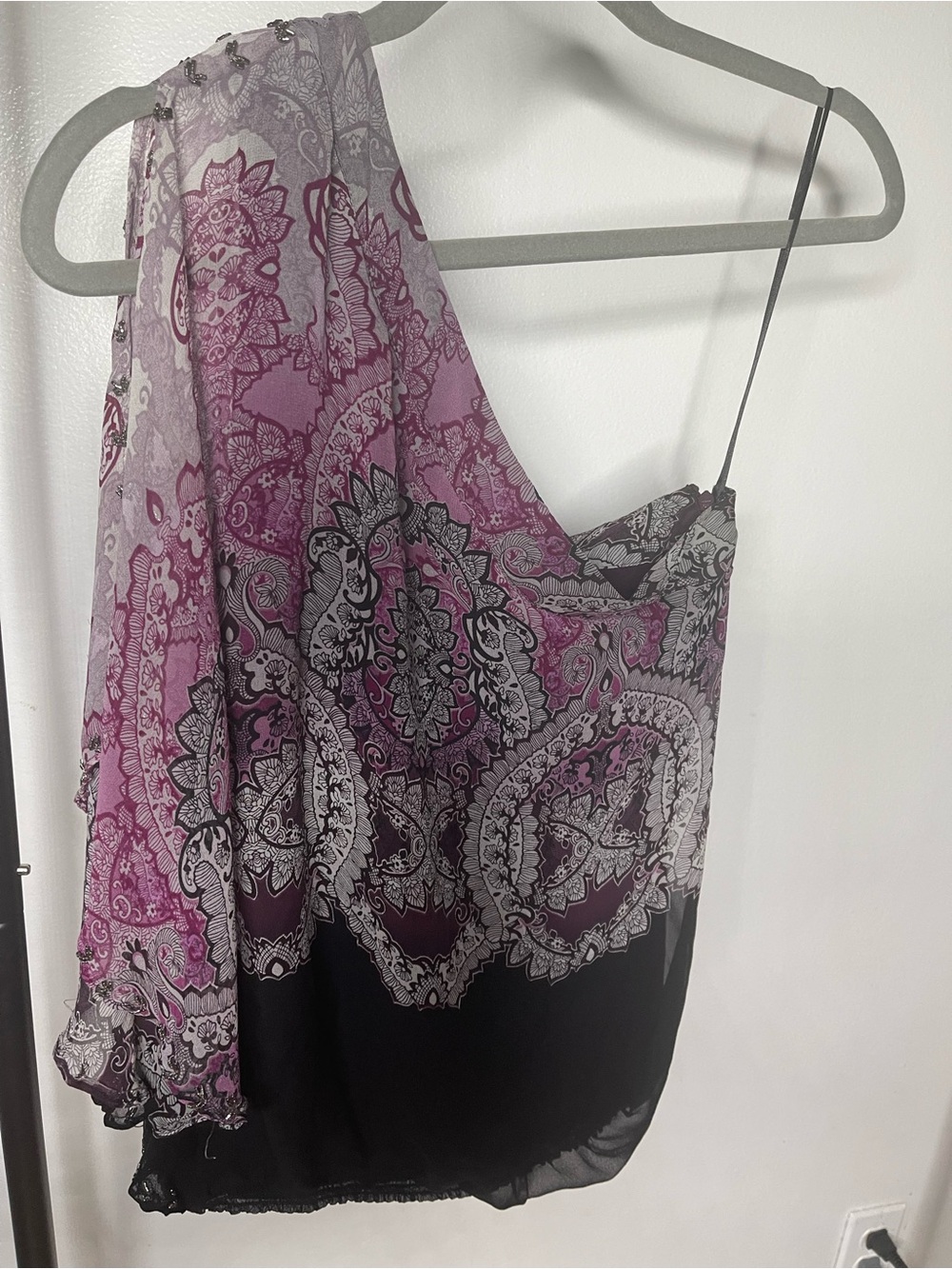 Cache Pink and Black Paisley Print Blouse
